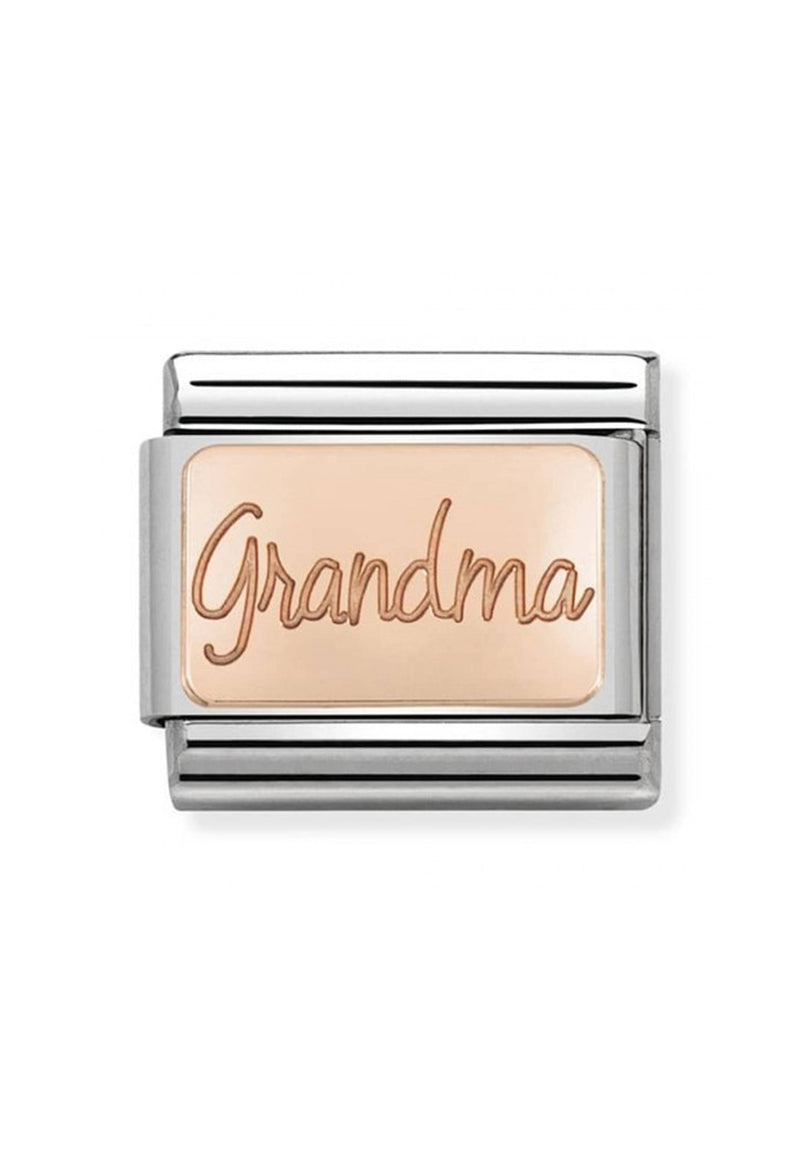 Nomination Composable Classic Link Plates Grandma Plate in Stainless Steel with 9K Rose Gold