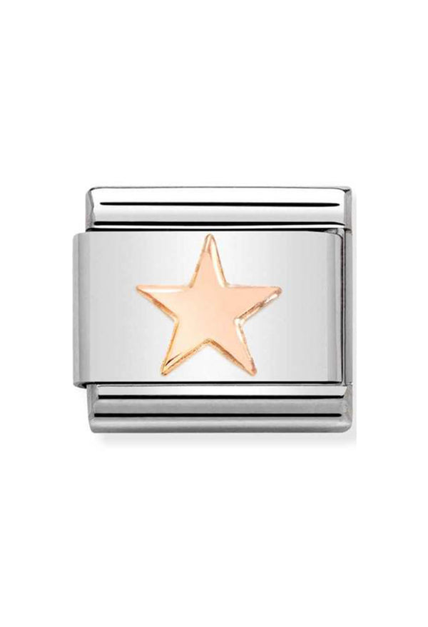 Nomination Composable Classic SYMBOLS STAR in Steel and 375 Gold