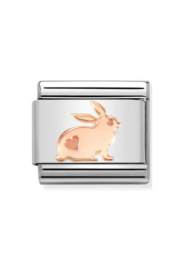 Nomination Composable Classic SYMBOLS RABBIT in Steel and 375 Gold