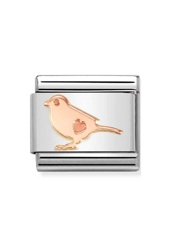 The Nomination Composable Classic SYMBOLS LITTLE BIRD, a steel and 375 gold charm from Nomination Italy, at OD’s Jewellers in St Helens