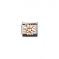 Nomination Composable Classic Link RELIEF SYMBOLS DAISY in Stainless Steel and Gold 9K
