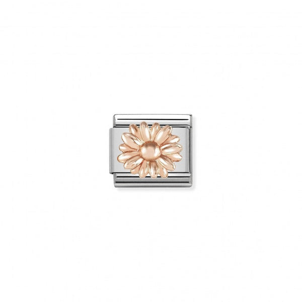 Nomination Composable Classic Link RELIEF SYMBOLS DAISY in Stainless Steel and Gold 9K