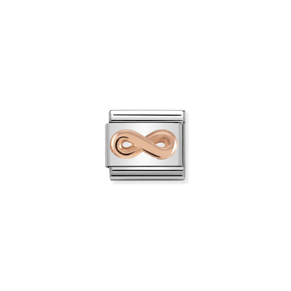 Nomination Composable Classic Link Relief Symbols Infinity Plate in Stainless Steel and Gold 9K