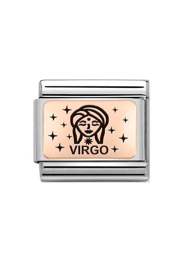The Nomination Composable Virgo charm, a rose gold 9k metal charm from Nomination Italy, available at OD’s Jewellers in St Helens