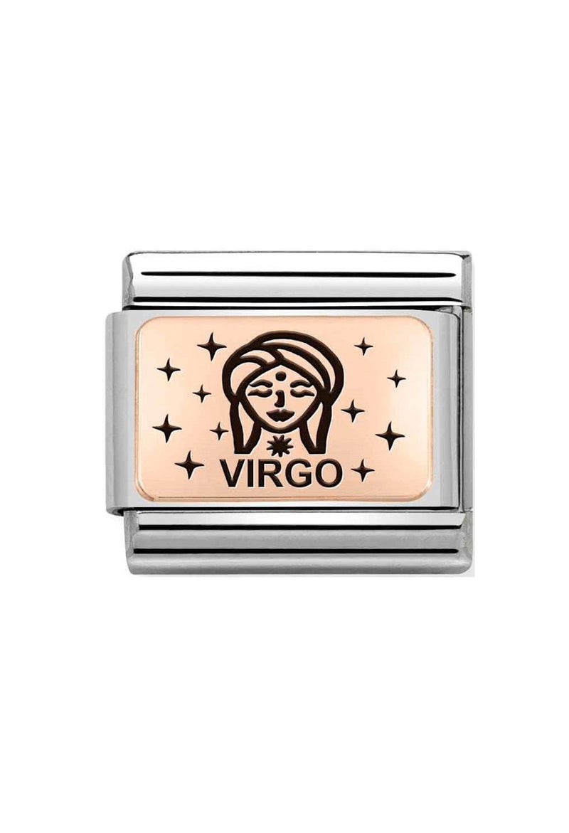 The Nomination Composable Virgo charm, a rose gold 9k metal charm from Nomination Italy, available at OD’s Jewellers in St Helens