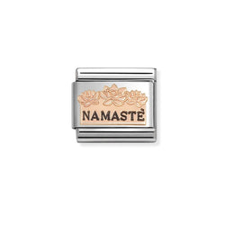 Nomination Composable Classic Link SYMBOLS Namaste` in Steel, Rose Gold 375