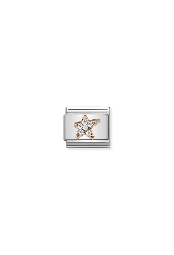 Nomination Composable Classic Link SYMBOLS ASYMMETRIC STAR in Rose Gold and CZ *