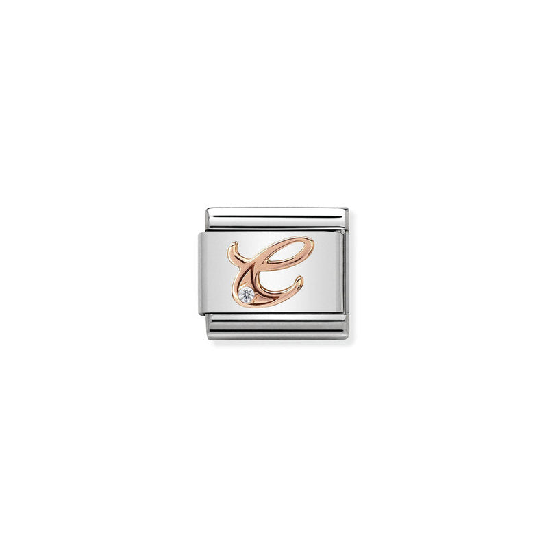 Nomination Double Link Letter C Rose Gold