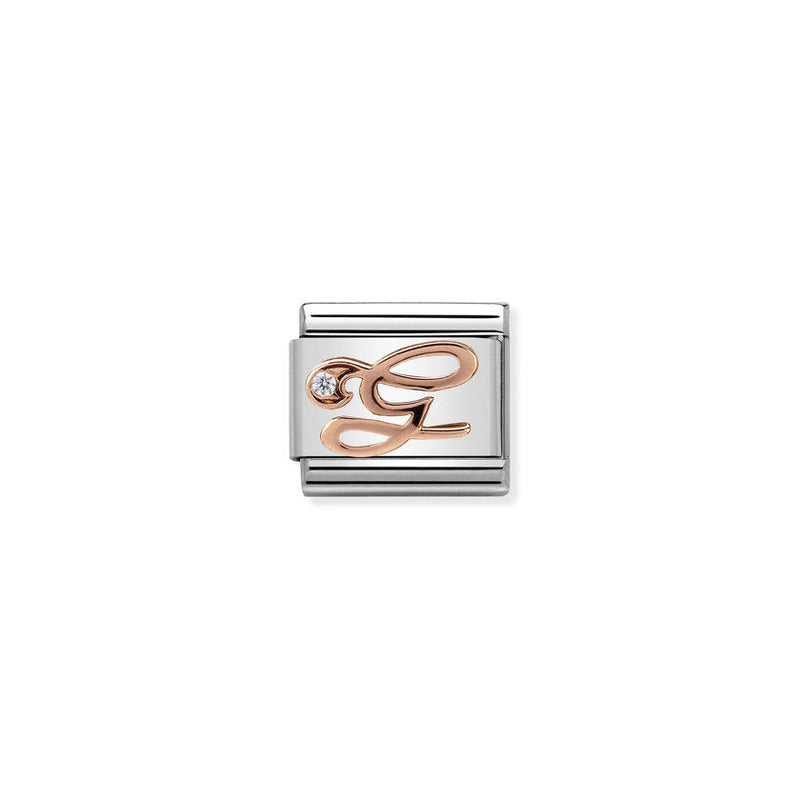 Nomination Double Link Letter G Rose Gold