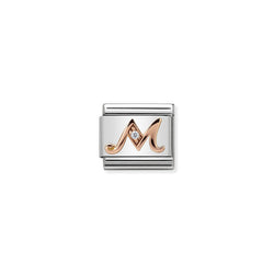 Nomination Double Link Letter M Rose Gold