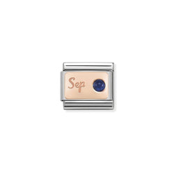 Nomination Composable Classic Link STONE of MONTH SEPTEMBER SAPPHIRE in Stainless Steel & Gold 375