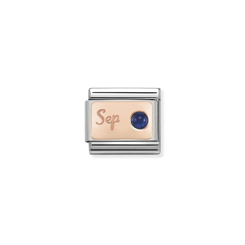 Nomination Composable Classic Link STONE of MONTH SEPTEMBER SAPPHIRE in Stainless Steel & Gold 375