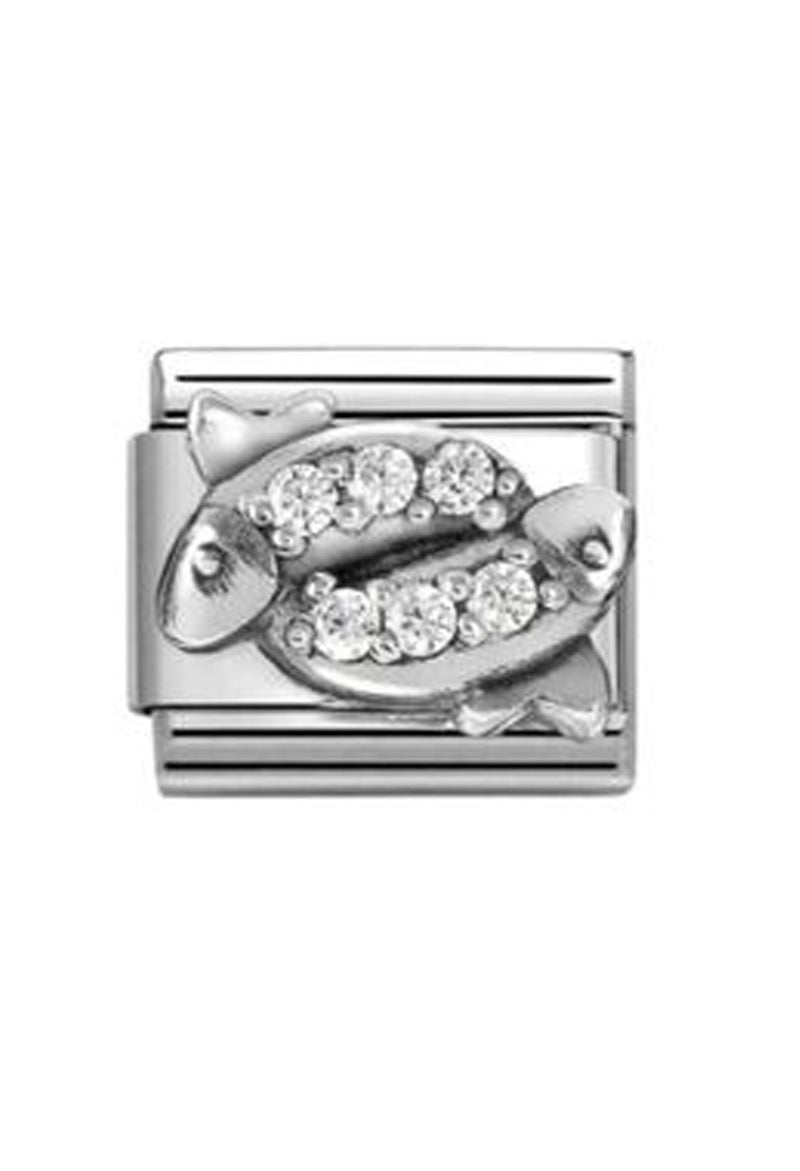 Nomination Composable Classic Zodiac Pisces Cubic Zirconia and 925 Silver