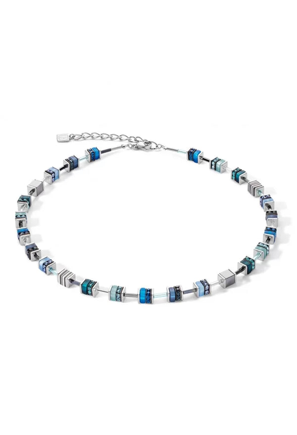 Coeur De Lion Geocube Blue, Teal Necklace Stainless Steel *