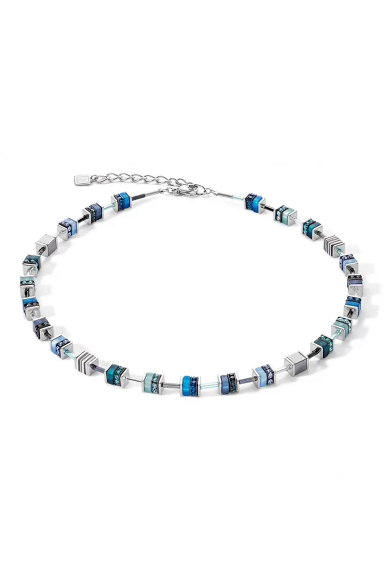 Coeur De Lion Geocube Blue, Teal Necklace Stainless Steel *