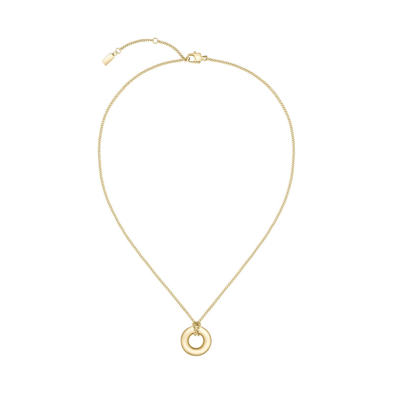 BOSS Live Rounded Circle Pendant in Gold Plated Stainless Steel