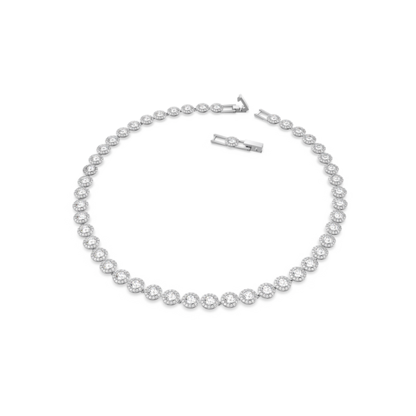 Swarovski Una Angelic Tennis Necklace Rhodium Plated