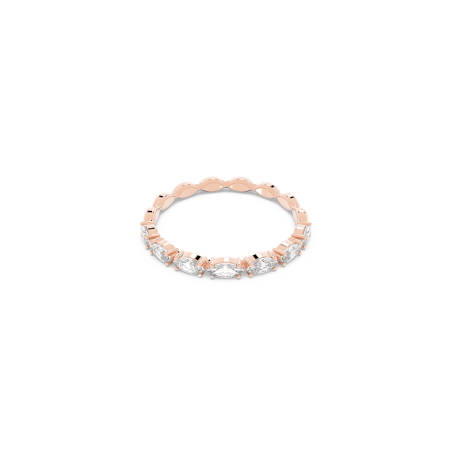 Rose gold Swarovski marquise crystal ring, Vittore design. A delicate, elegant piece of jewelry.