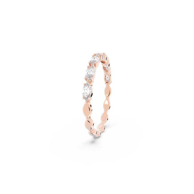 Rose gold ring featuring marquise cut crystal design, a view of the Vittore Swarovski ring.