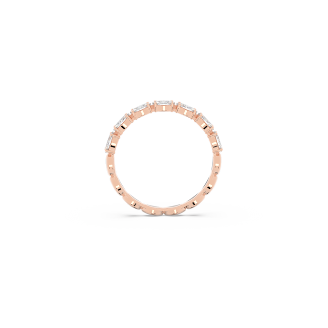 Rose gold Vittore ring featuring marquise cut Swarovski crystals, full band detail, jewelry elegance.