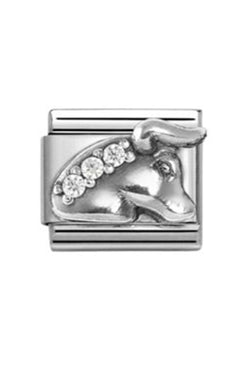 Nomination Composable Classic Zodiac Taurus Cubic Zirconia and 925 Silver