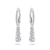 Swarovski Stilla Attract Trilogy Round Cut Zirconia Drop Earrings Rhodium Plated
