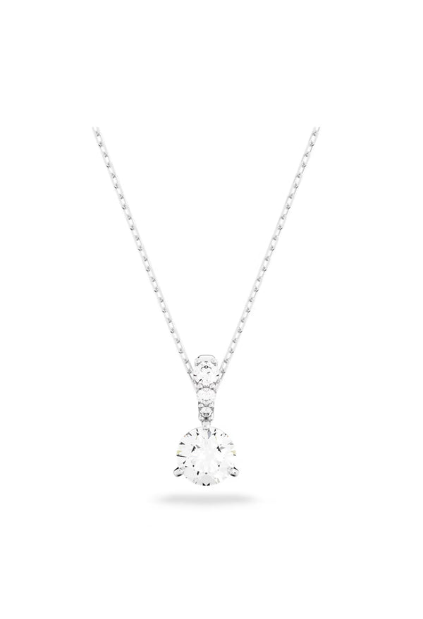 Swarovski Solitaire Pendant Round Cut White Rhodium Plated