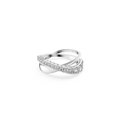 Intertwined Swarovski crystal ring. An elegant, criss-cross design perfect for adding sparkle to any outfit.