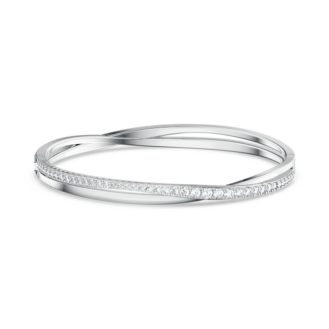 Swarovski Hyperbola Twist Bangle Rhodium Plated by Swarovski
