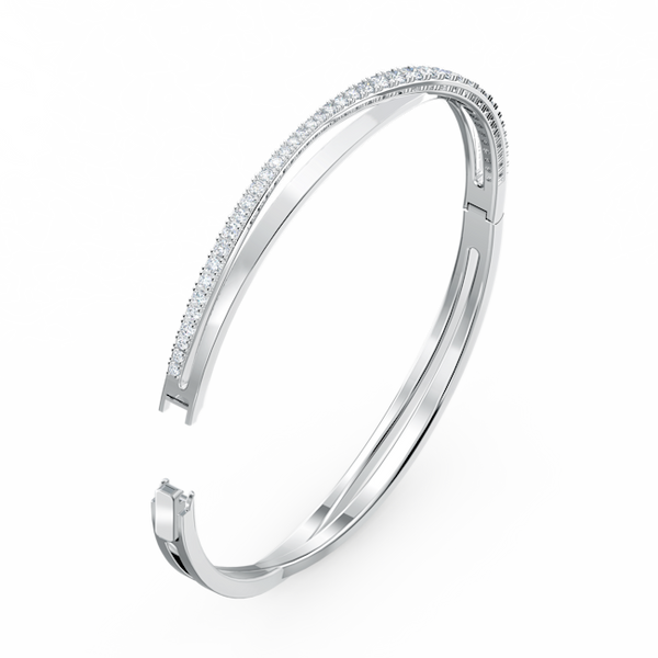 Swarovski Hyperbola Twist Bangle Rhodium Plated