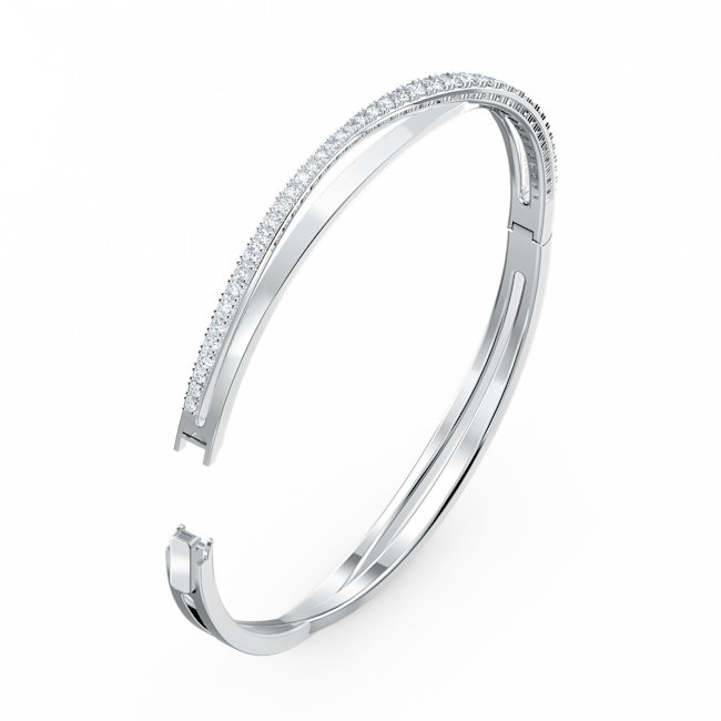 Swarovski Hyperbola Twist Bangle Rhodium Plated by Swarovski
