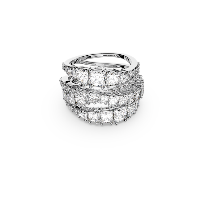 Swarovski Twist Wrap Ring Rhodium Plated