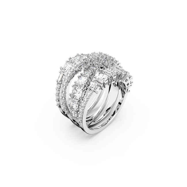 Swarovski Twist Wrap Ring Rhodium Plated