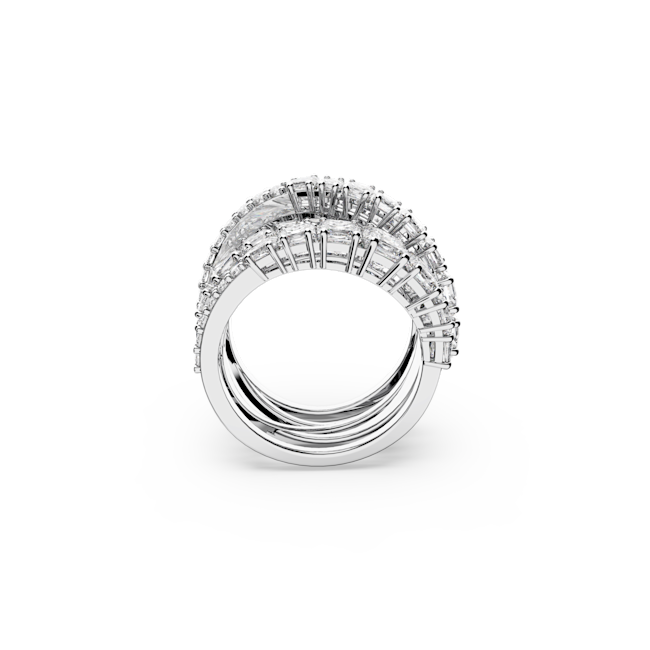 Swarovski Twist Wrap Ring Rhodium Plated