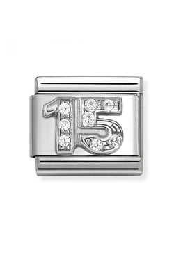 Nomination Composable Classic Link CL Symbols 15 in Cubic Zirconia and 925 Silver