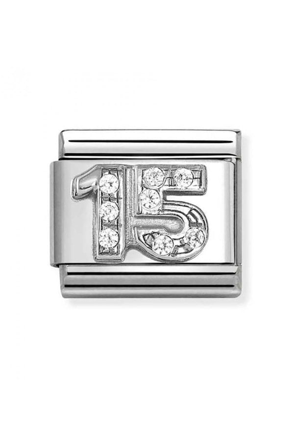 Nomination Composable Classic Link CL Symbols 15 in Cubic Zirconia and 925 Silver