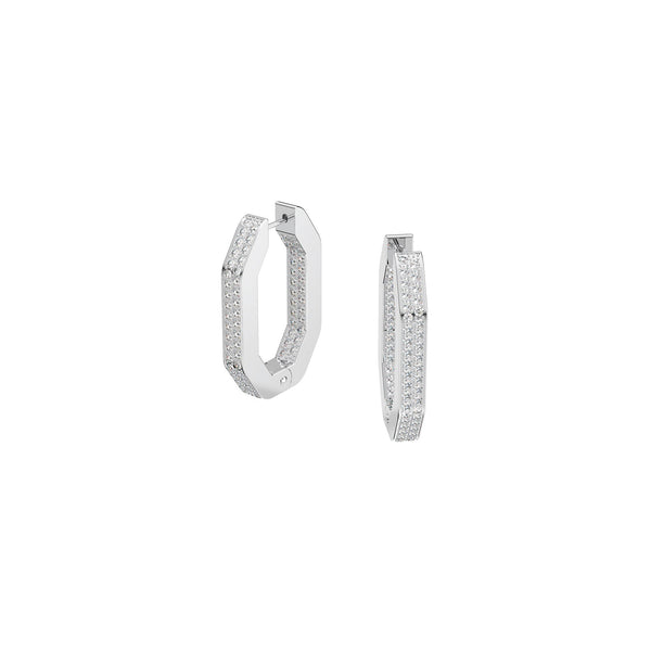 Swarovski Dextra Octagonal Medium Hoop Earrings