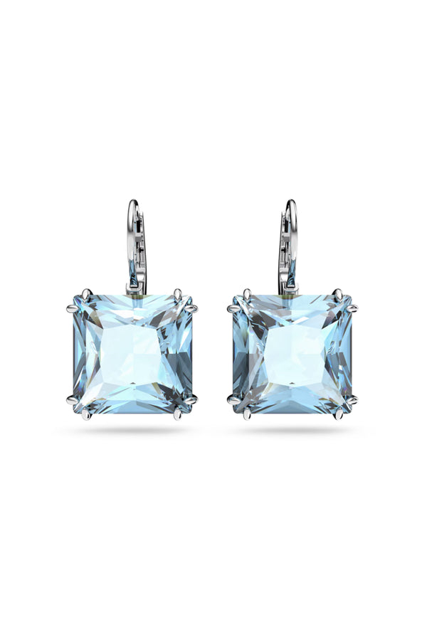Swarovski Millenia: Square Cut Blue Drop Earrings