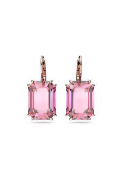 Swarovski Millenia: Pink Octagon Cut Drop Earrings