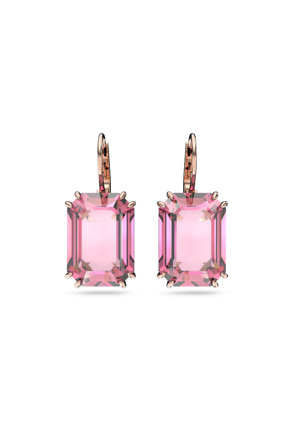 Swarovski Millenia: Pink Octagon Cut Drop Earrings