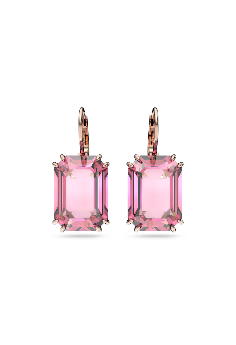 Swarovski Millenia: Pink Octagon Cut Drop Earrings