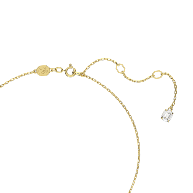Close-up view of the gold plated chain and clasp of the Swarovski Constella pendant necklace, showcasing the adjustable
