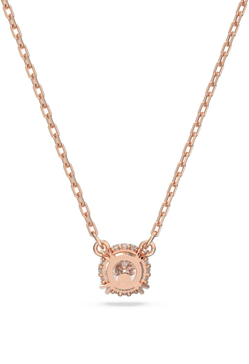 Swarovski Constella: Round Cut Necklace Rose Gold Plated