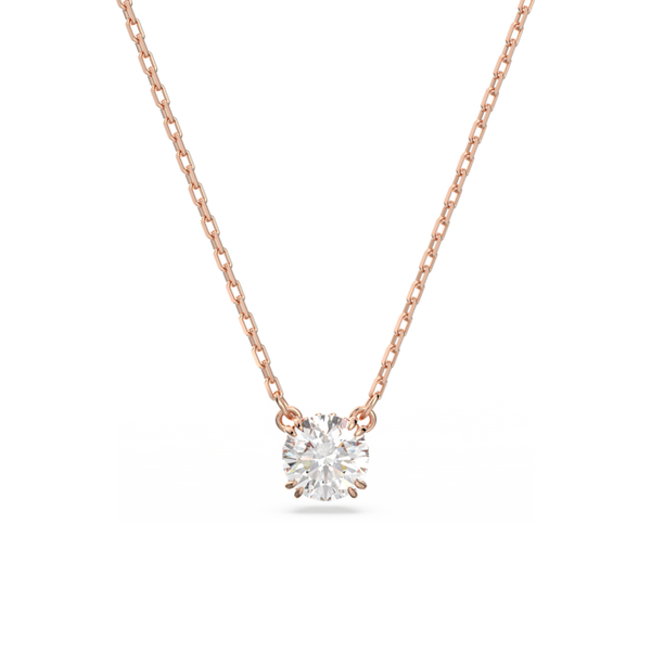 Swarovski Constella: Round Cut Necklace Rose Gold Plated