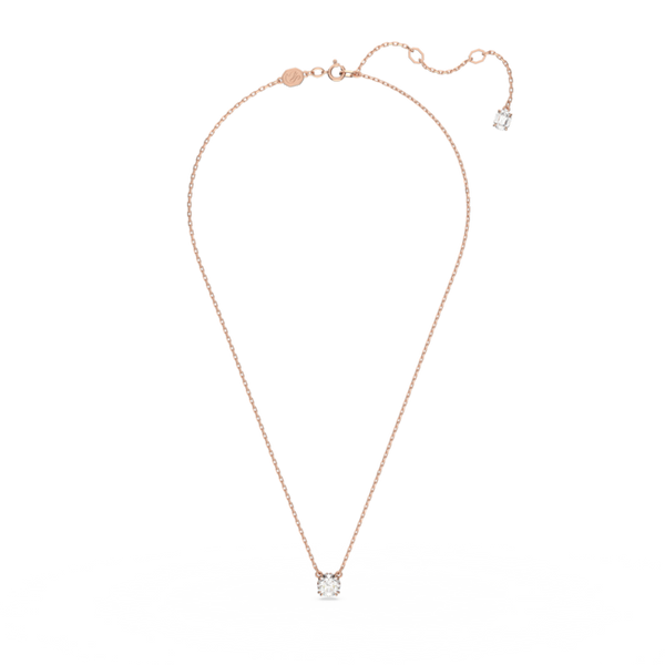 Swarovski Constella: Round Cut Necklace Rose Gold Plated