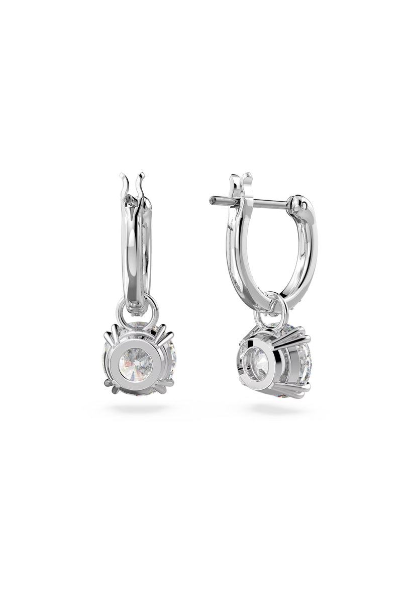 The Swarovski Constella Round Cut Drop Earrings, a silver rhodium plated earrings from Swarovski, available at OD’s Jewellers in St Helens.