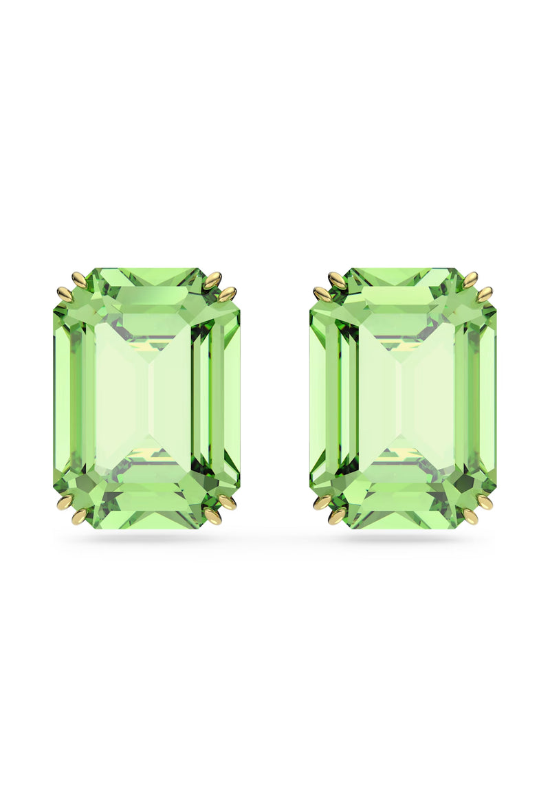 The Swarovski Millenia Octagon Cut Green Earrings Gold Tone Plated, a green gold-tone plated earrings from Swarovski, OD’s Jewellers St Helens.