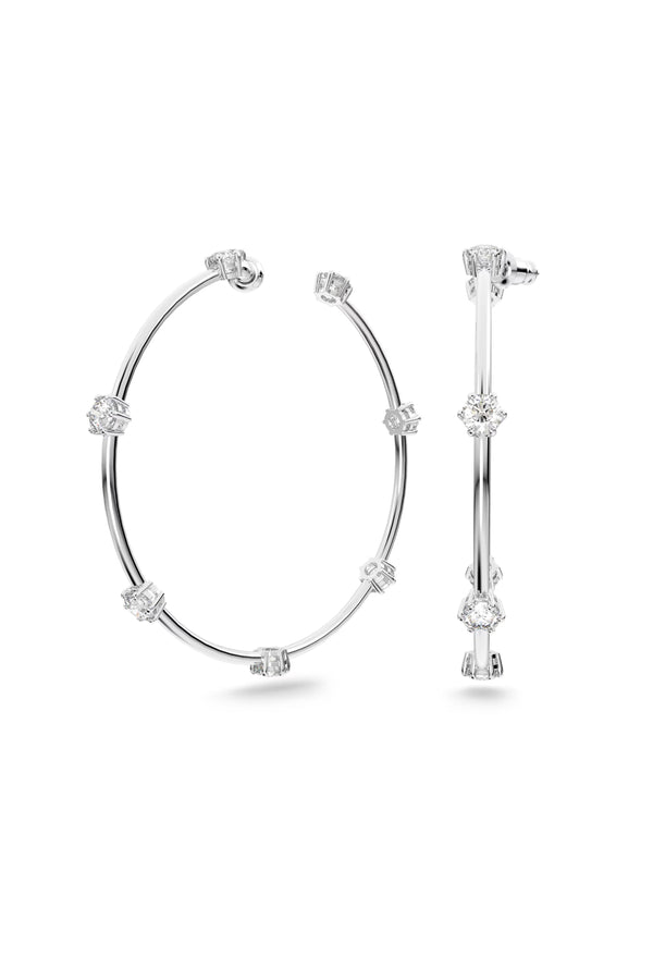 Swarovski Constella: Hoop Earrings Rhodium Plated