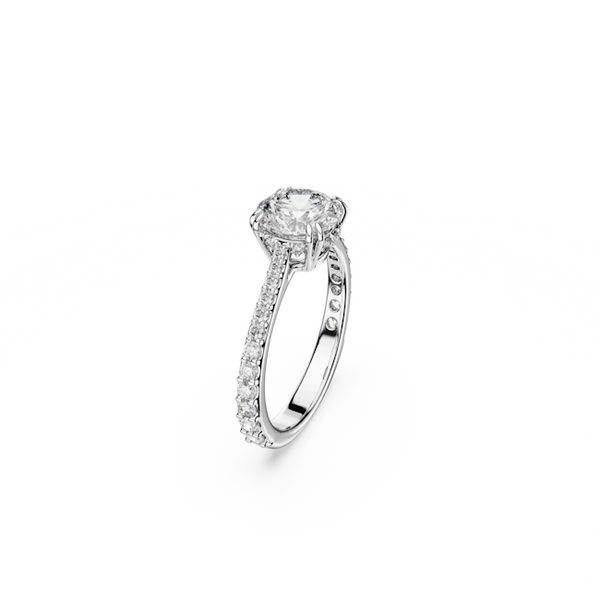 Swarovski Constella: Round Cut Pave Ring Rhodium Plated