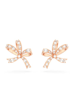 Swarovski Volta Small Bow Earrings Rose Gold Plated